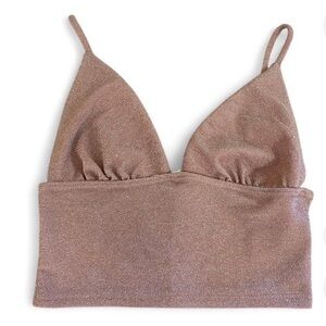 Urban Outfitters Shimmering pink crop top